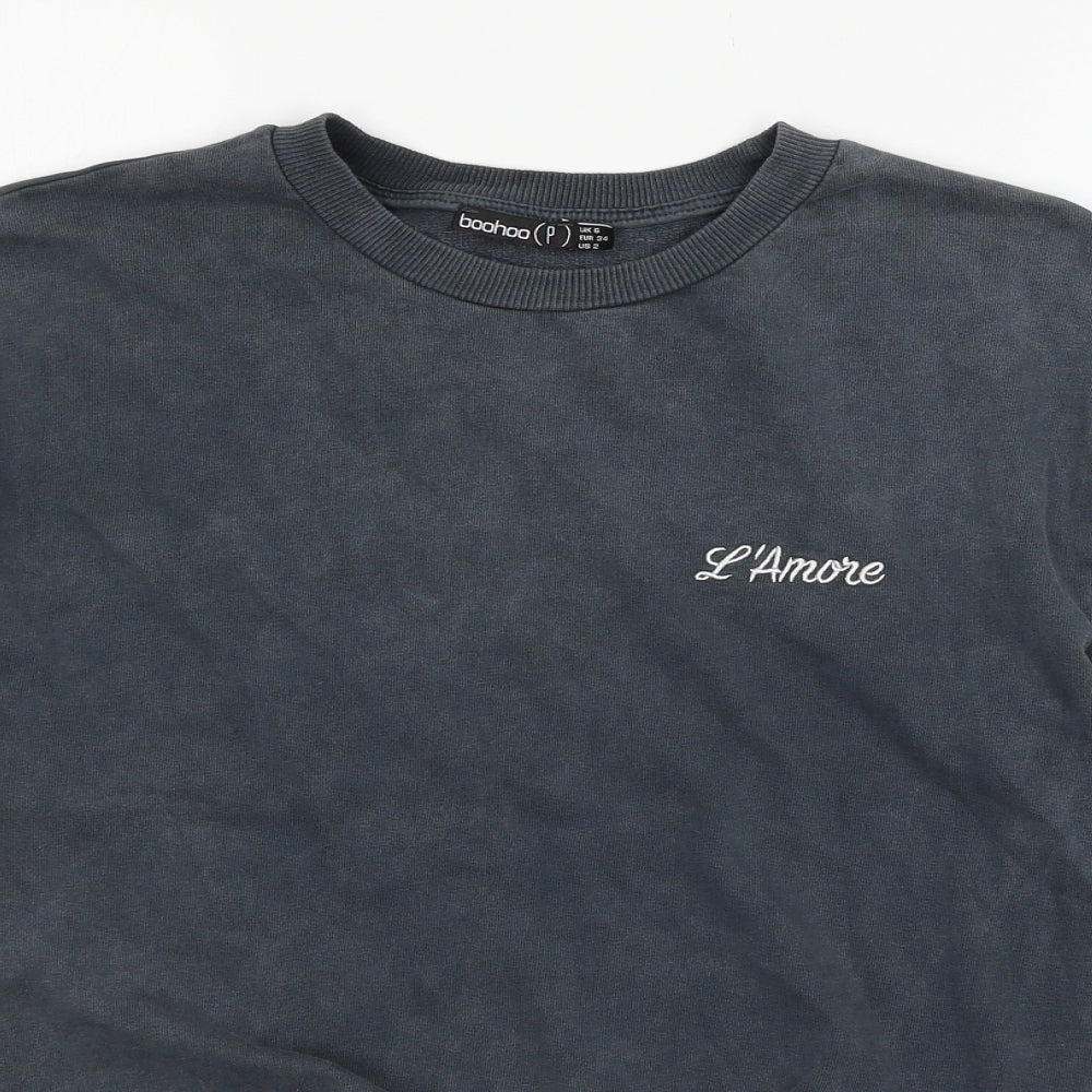 Boohoo Womens Grey  Jersey Pullover Sweatshirt Size 6  - L'Amore