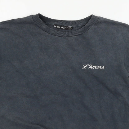 Boohoo Womens Grey  Jersey Pullover Sweatshirt Size 6  - L'Amore