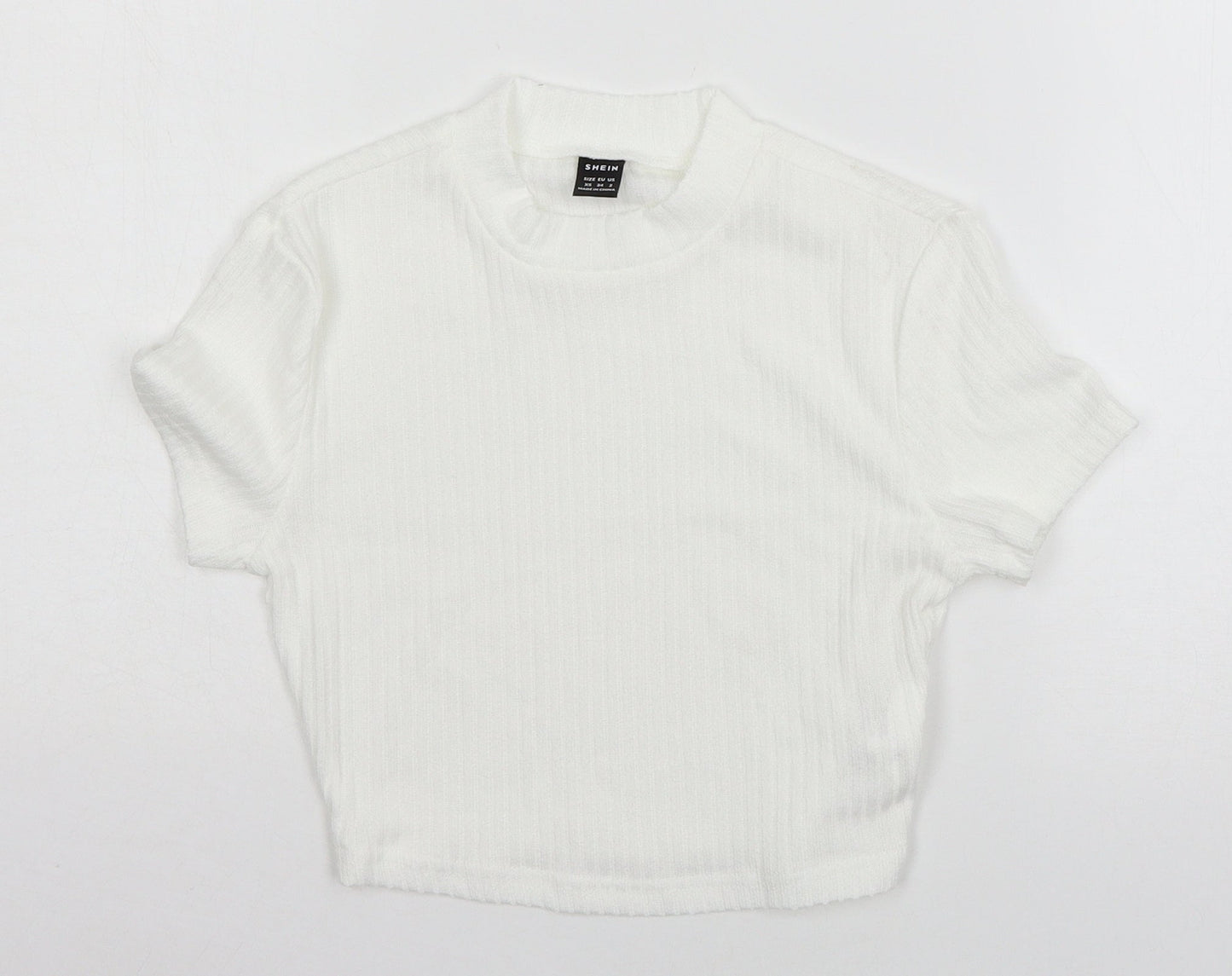 SheIn Womens White  Jersey Basic T-Shirt Size XS