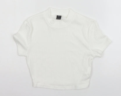 SheIn Womens White  Jersey Basic T-Shirt Size XS