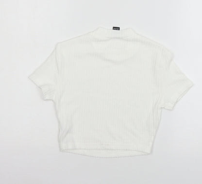 SheIn Womens White  Jersey Basic T-Shirt Size XS