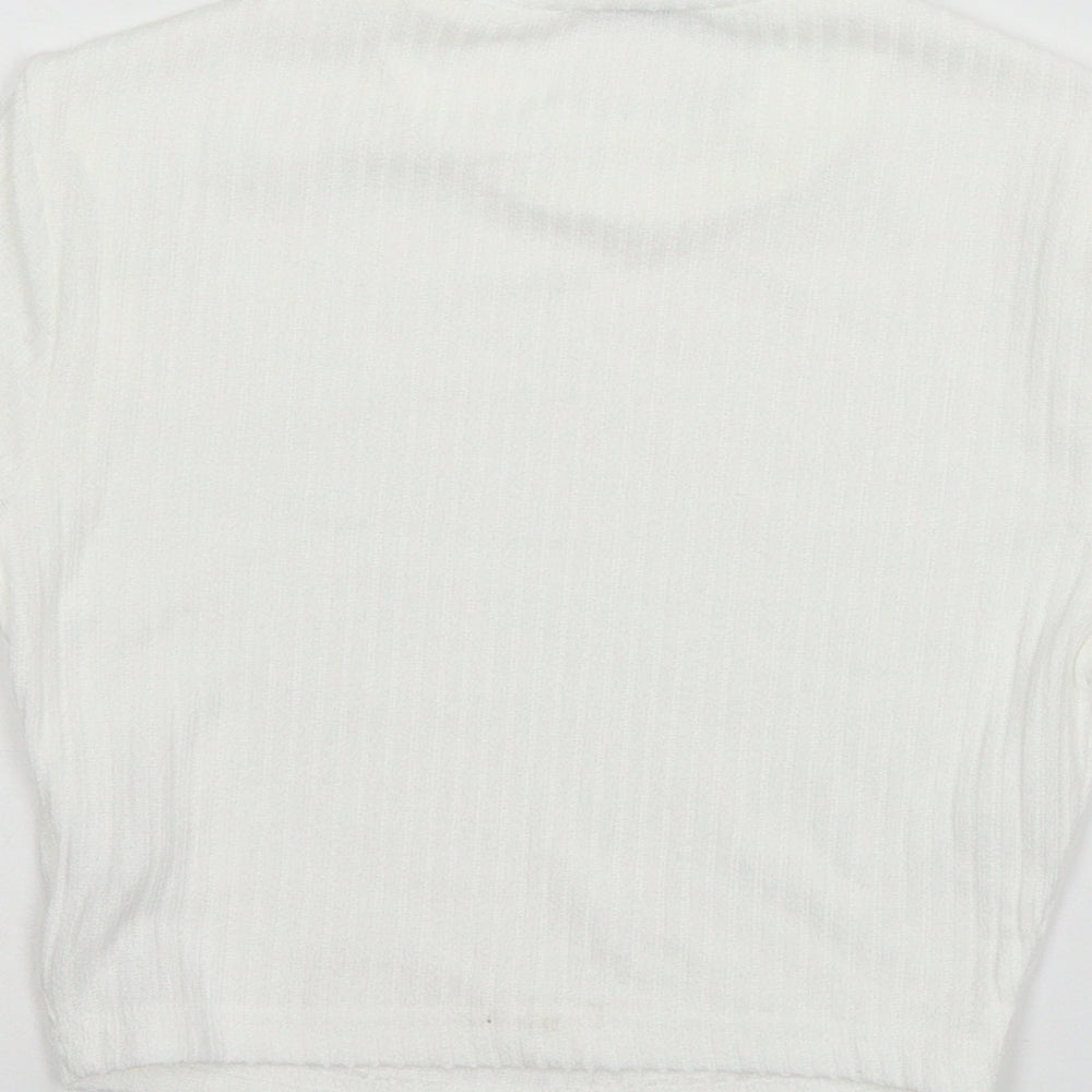 SheIn Womens White  Jersey Basic T-Shirt Size XS