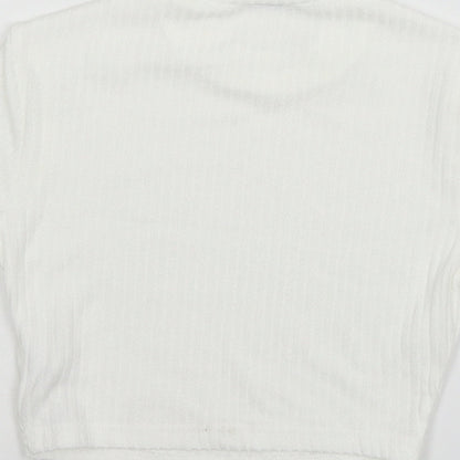 SheIn Womens White  Jersey Basic T-Shirt Size XS