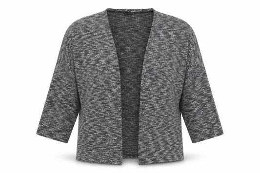 Front view of Atmosphere women’s grey knit cardigan jumper, size L