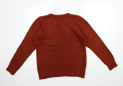 Womens UK Size S PEP&CO Brown Pullover Jumper