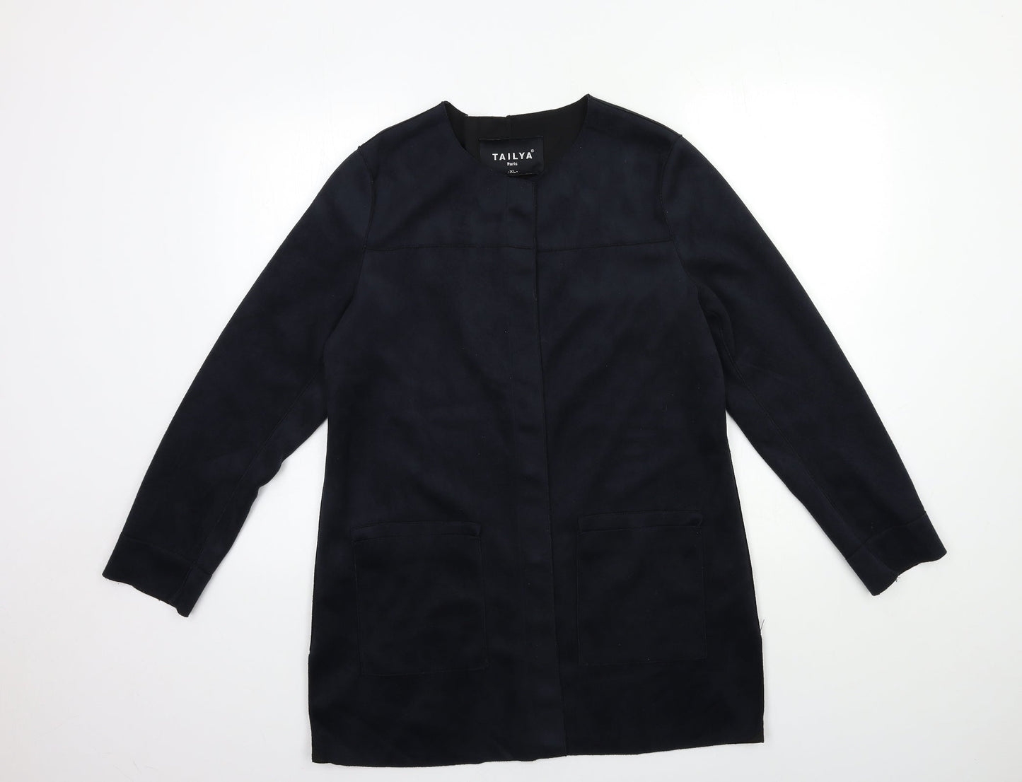 Tailya Womens Black   Overcoat Jacket Size XL