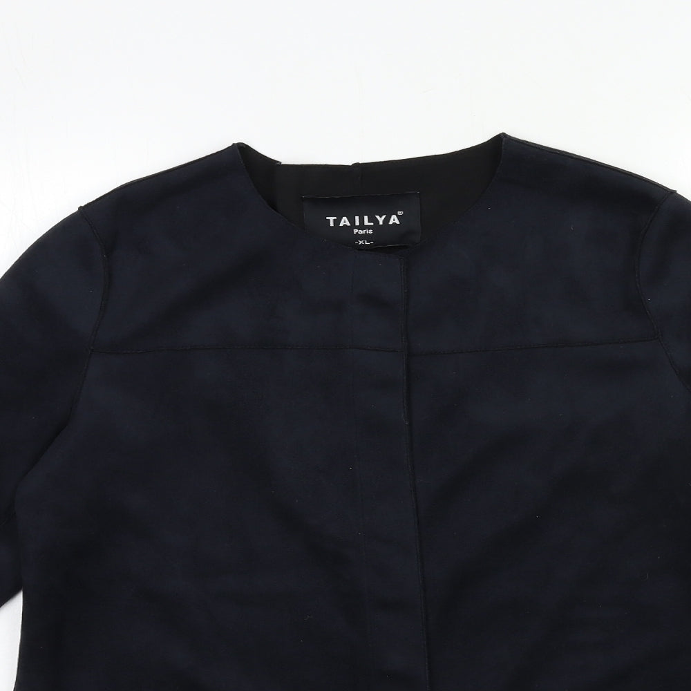 Tailya Womens Black   Overcoat Jacket Size XL