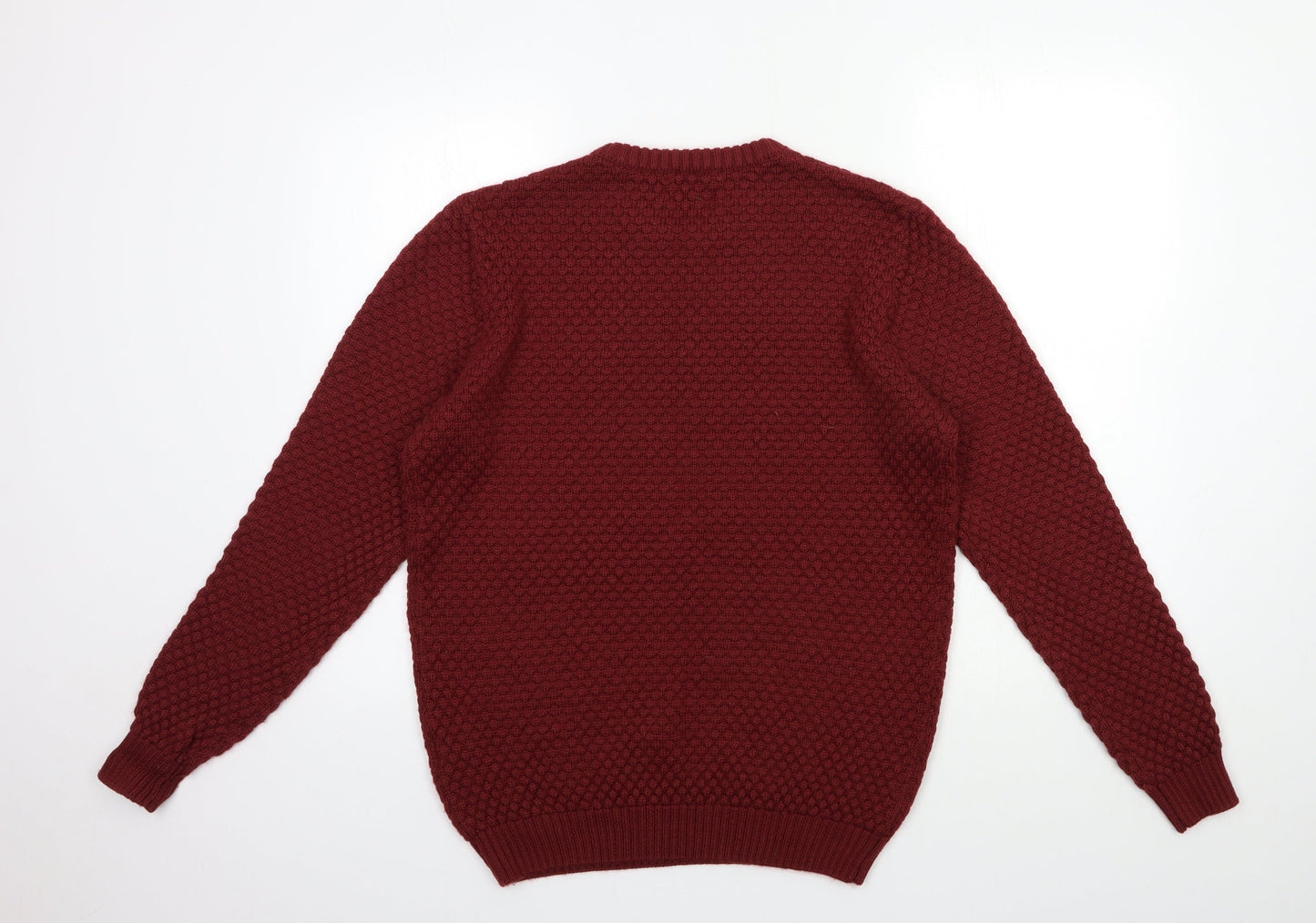 24:7 Mens Red  Knit Pullover Jumper Size M