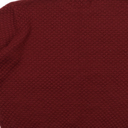 24:7 Mens Red  Knit Pullover Jumper Size M