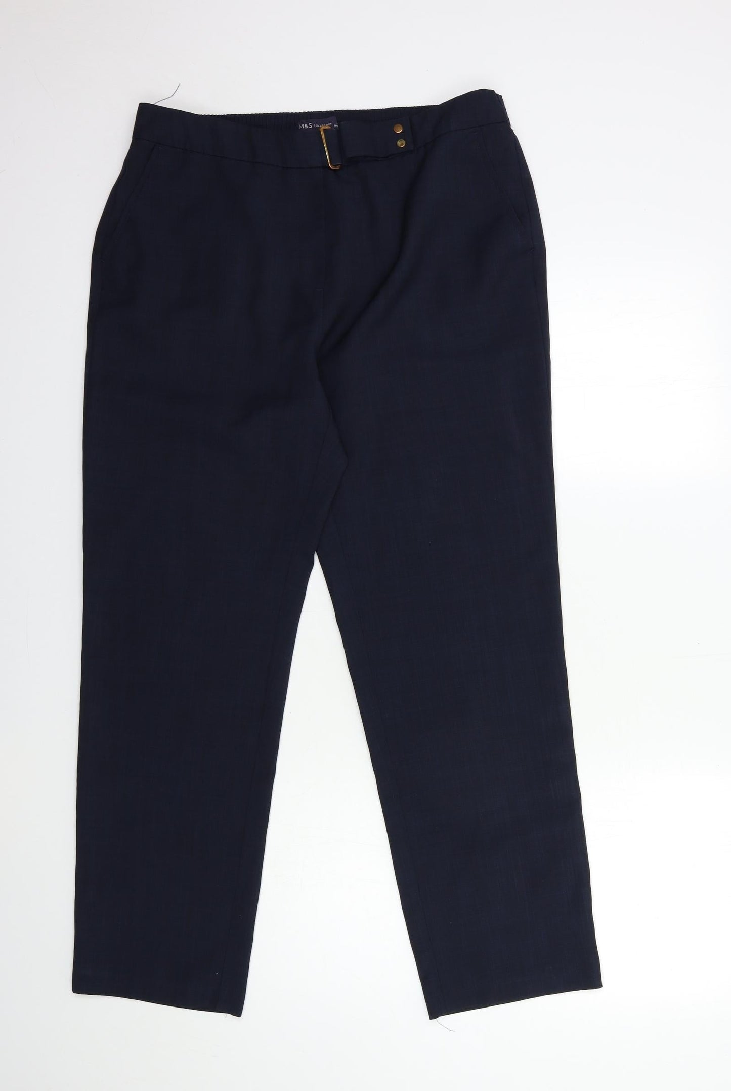 Womens UK Size 14 Marks and Spencer Regular Fit  Blue Trousers