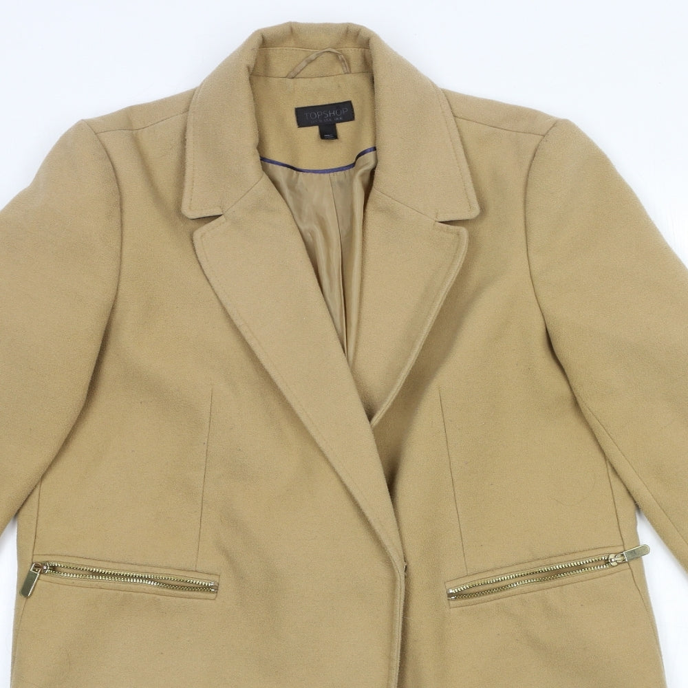 Womens UK Size 10 Topshop Brown Overcoat