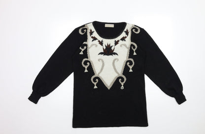 Womens UK Size 12 Daxon Black Pullover Jumper