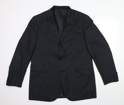 Mens UK Size 44 Preworn Regular Black Suit Jacket
