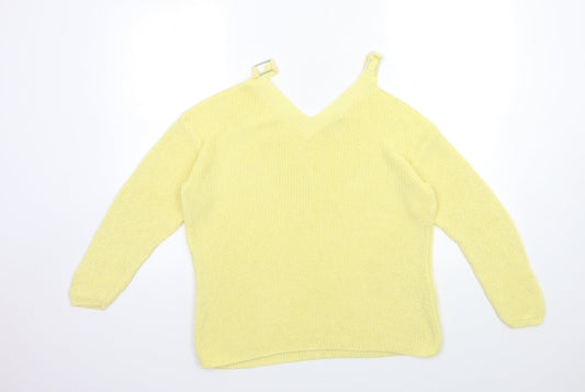 George Womens Yellow  Knit Pullover Jumper Size 12