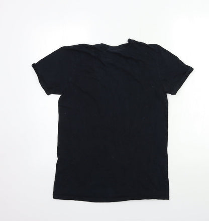Womens UK Size S Gildan Black Basic T-Shirt