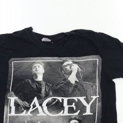 Womens UK Size S Gildan Black Basic T-Shirt