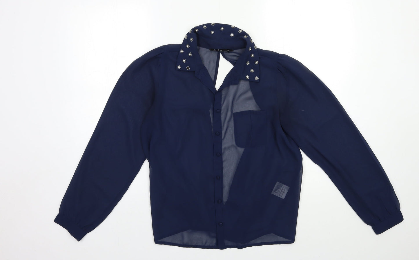 Womens UK Size 10 Miso Blue Basic Blouse