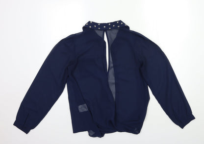 Womens UK Size 10 Miso Blue Basic Blouse