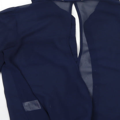 Womens UK Size 10 Miso Blue Basic Blouse