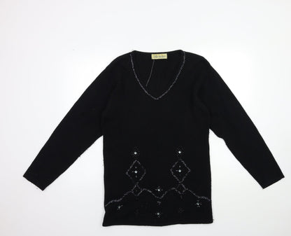 Womens UK Size 10 Berkertex Black Pullover Jumper