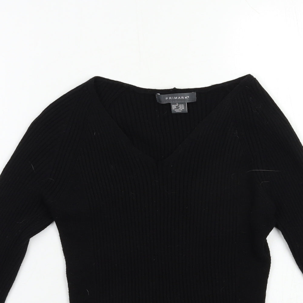Primark Womens Black  Knit Pullover Jumper Size 14