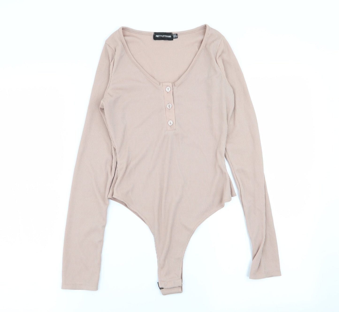 PLT Womens Beige   Bodysuit One-Piece Size 6