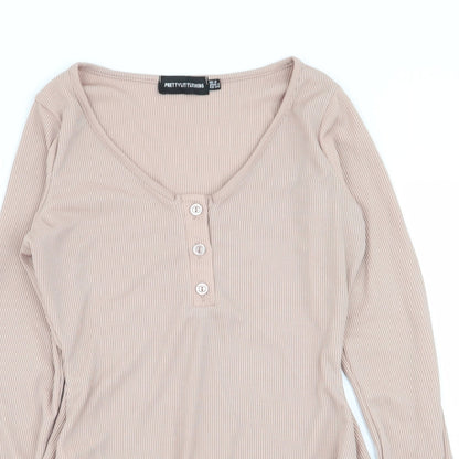 PLT Womens Beige   Bodysuit One-Piece Size 6