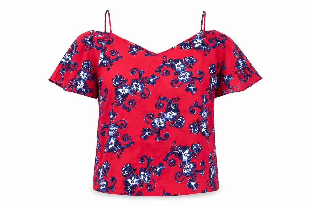 Womens UK Size 16 Papaya Red Basic Blouse