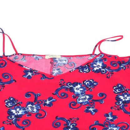 Papaya Womens Red Floral  Basic Blouse Size 16