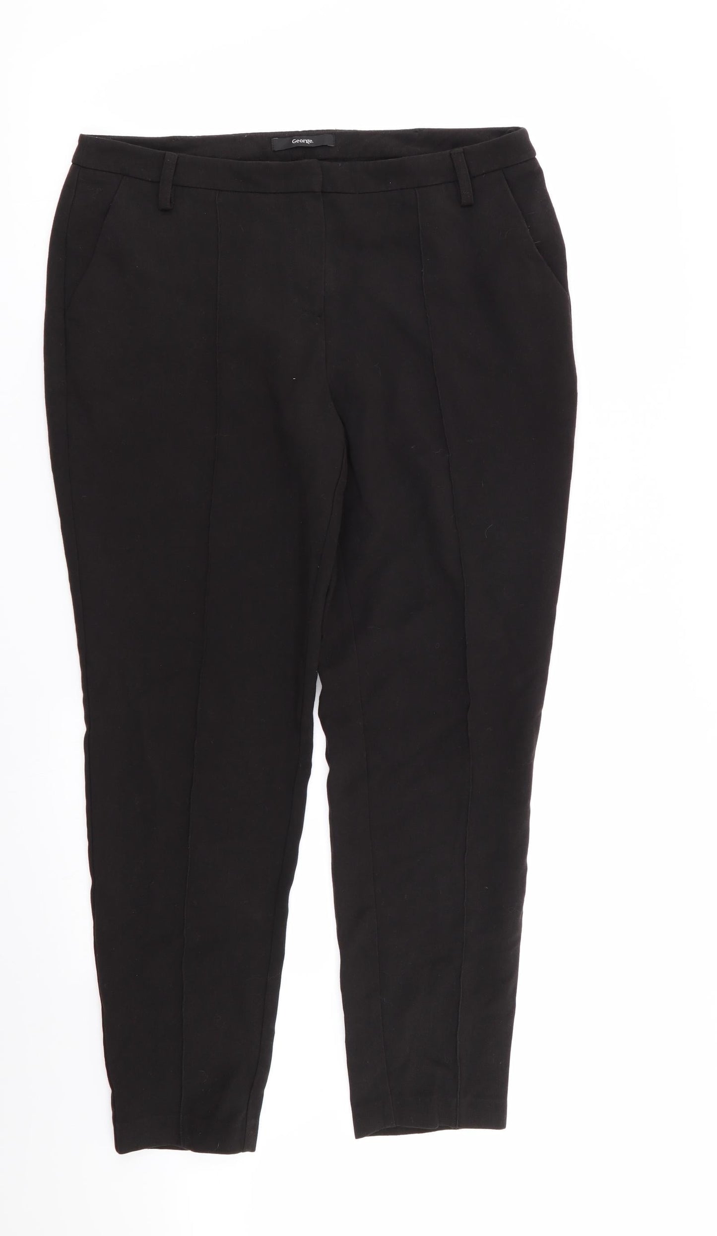Asda George Womens Black   Trousers  Size 12 L28 in