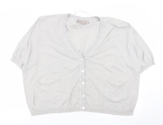 Womens UK Size M Zara Grey Cardigan Jumper