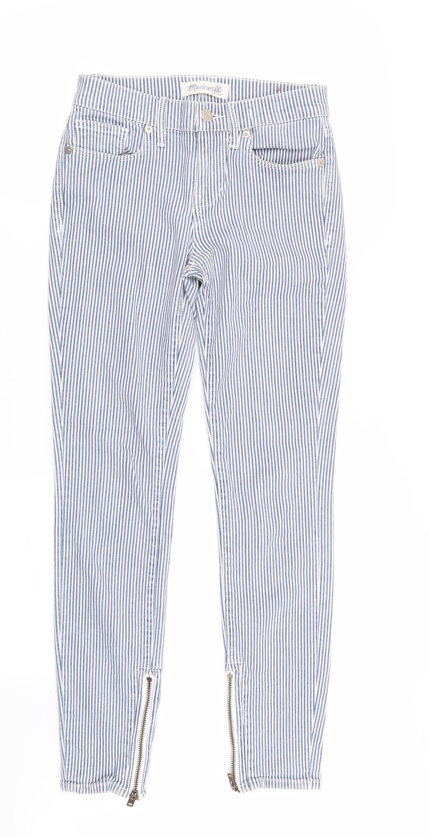 Madewell Womens Multicoloured Striped  Skinny Jeans Size 24 in L29 in