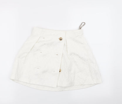 River Island Womens White Geometric  Mini Skirt Size 8