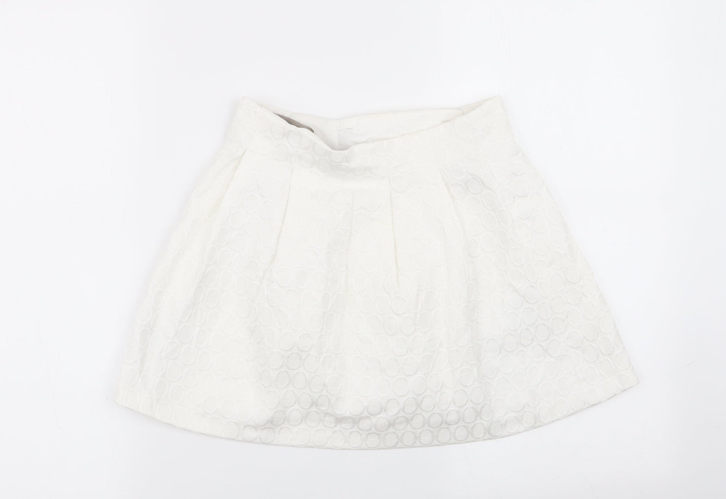 River Island Womens White Geometric  Mini Skirt Size 8