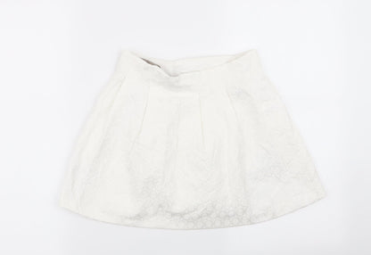 River Island Womens White Geometric  Mini Skirt Size 8