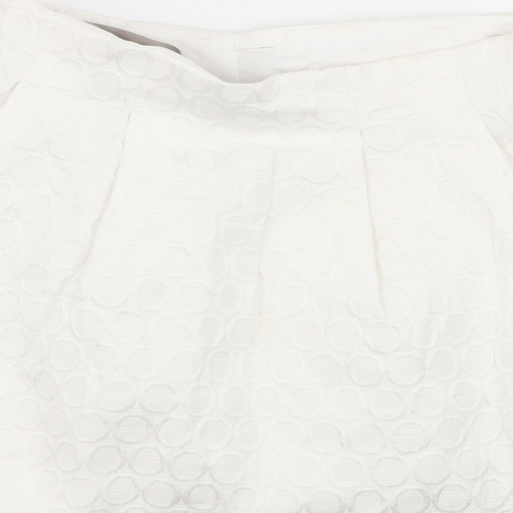 River Island Womens White Geometric  Mini Skirt Size 8