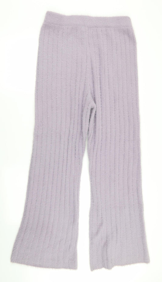 Womens UK Size M Boohoo Regular Fit  Purple Trousers
