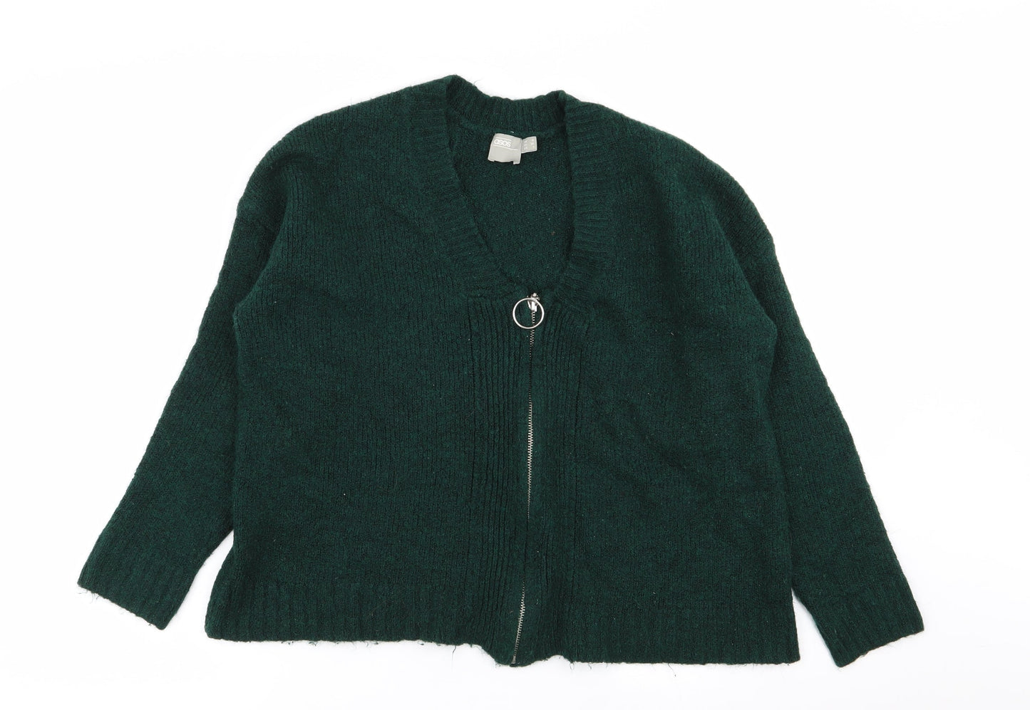 Womens UK Size 8 ASOS Green Full Zip Jumper