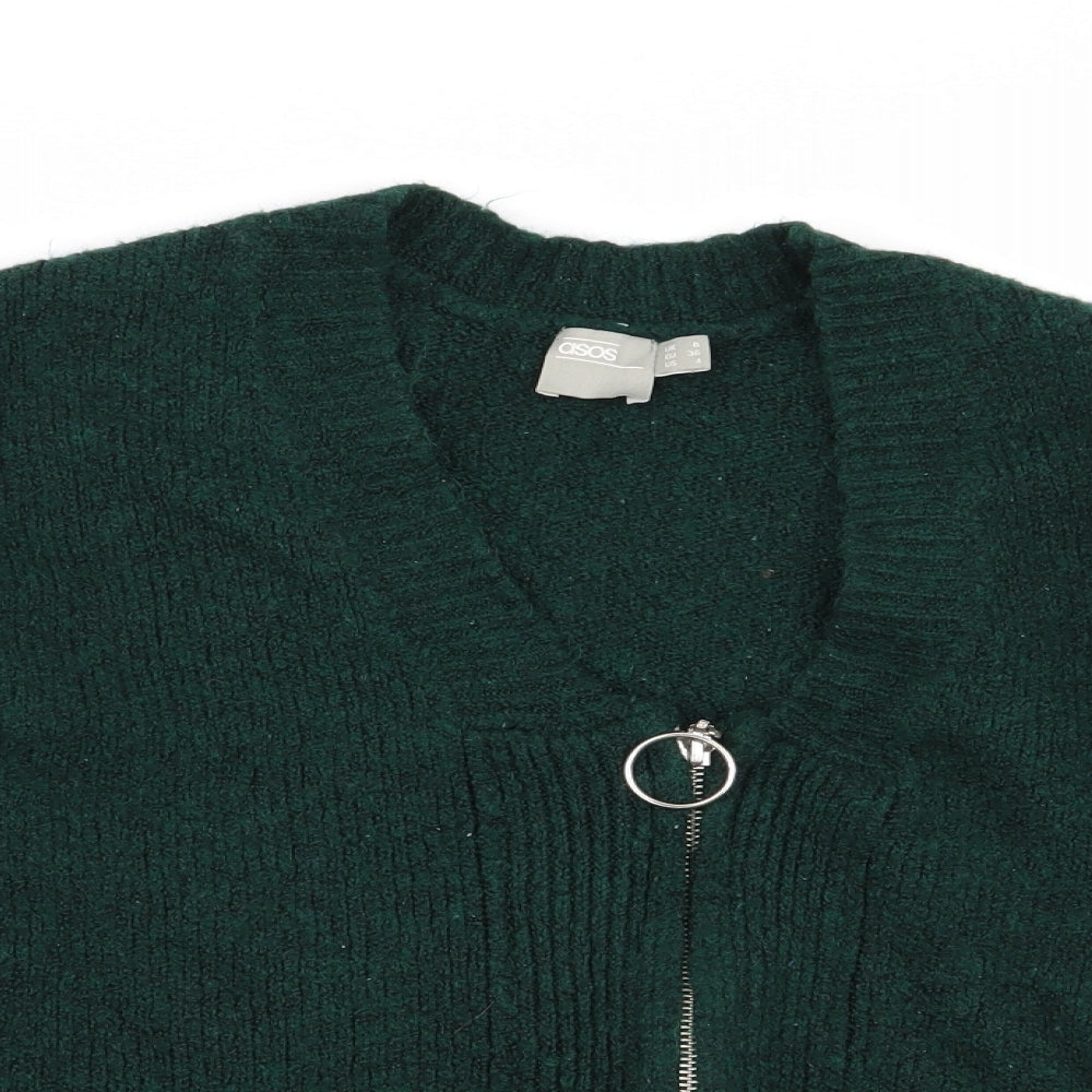 Womens UK Size 8 ASOS Green Full Zip Jumper