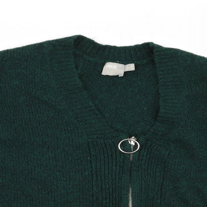 Womens UK Size 8 ASOS Green Full Zip Jumper