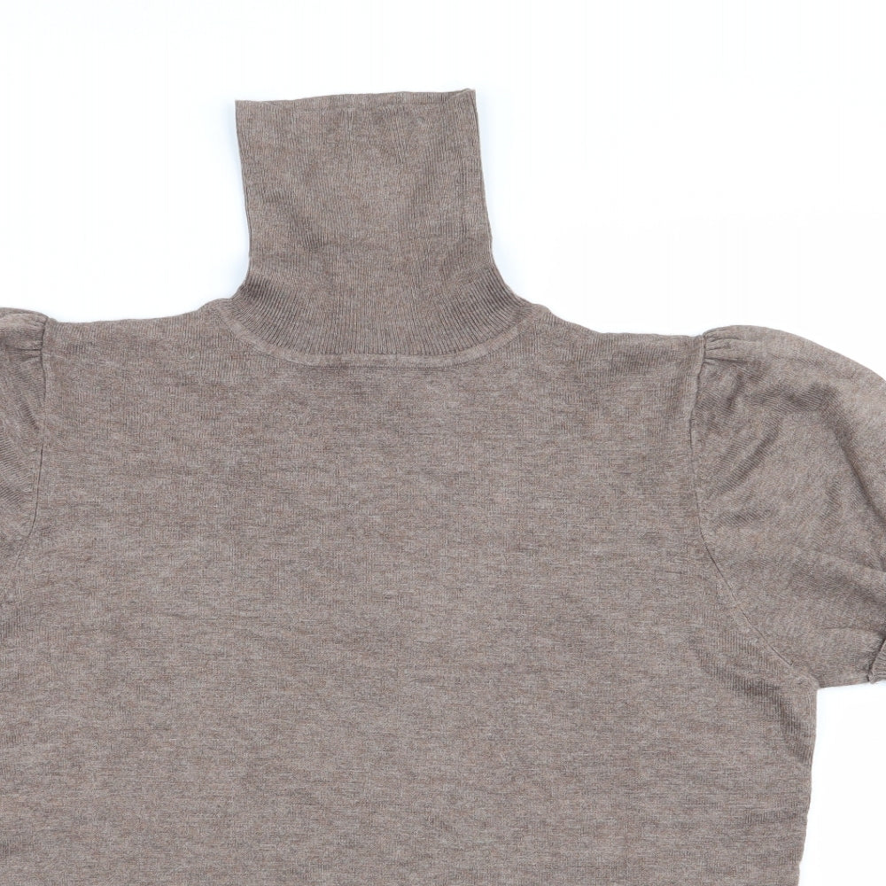 Womens UK Size 14 Dorothy Perkins Brown Basic T-Shirt