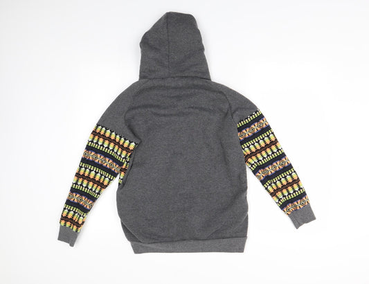 Zy Fg Free Boys Multicoloured Geometric  Pullover Hoodie Size M