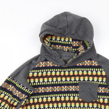 Zy Fg Free Boys Multicoloured Geometric  Pullover Hoodie Size M