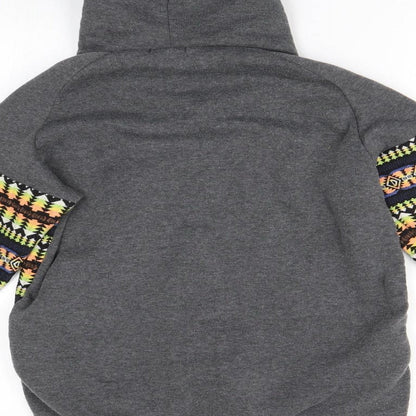 Zy Fg Free Boys Multicoloured Geometric  Pullover Hoodie Size M