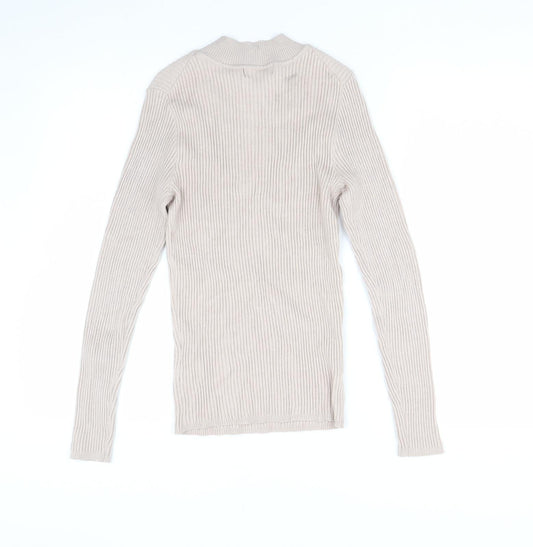 Primark Mens Beige  Knit Pullover Jumper Size M