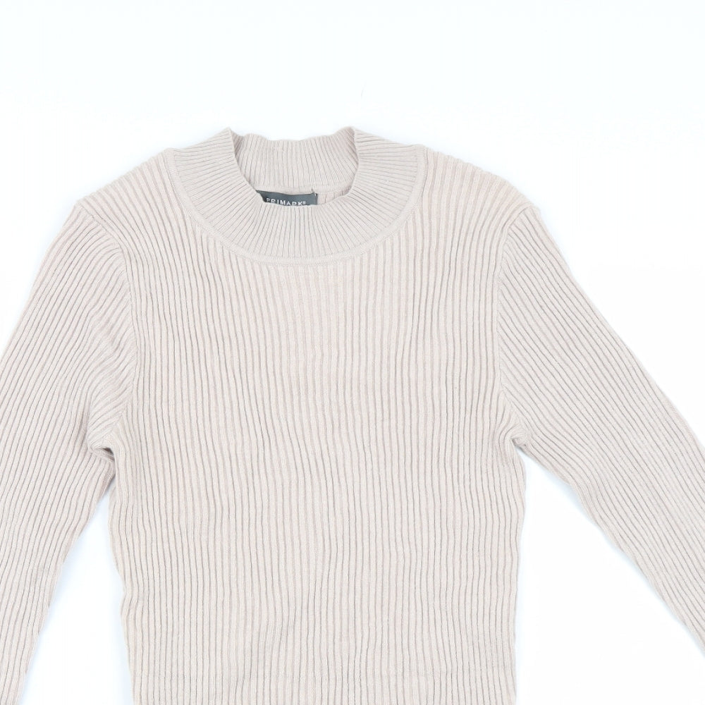 Primark Mens Beige  Knit Pullover Jumper Size M
