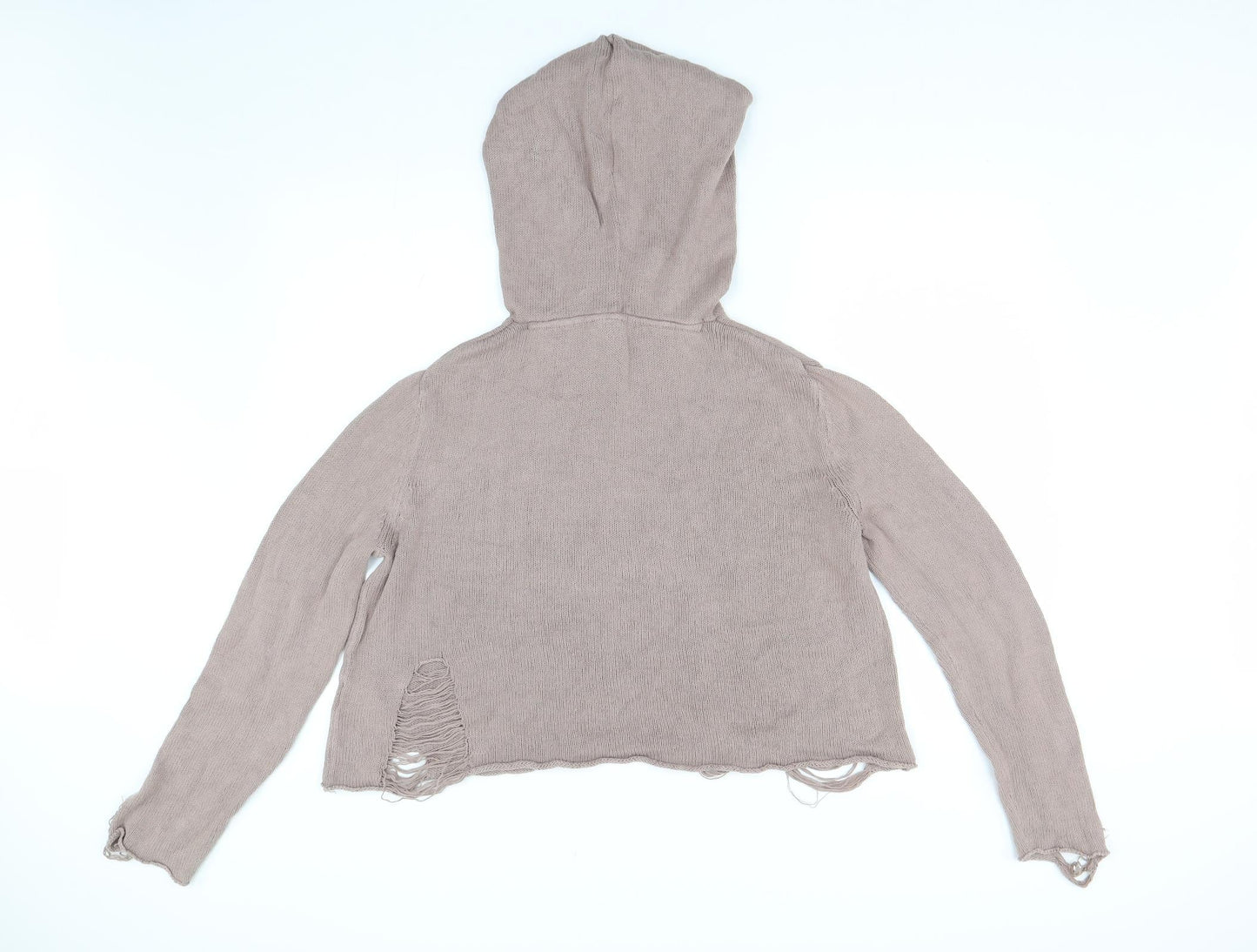 H&M Womens Brown  Knit Pullover Hoodie Size M