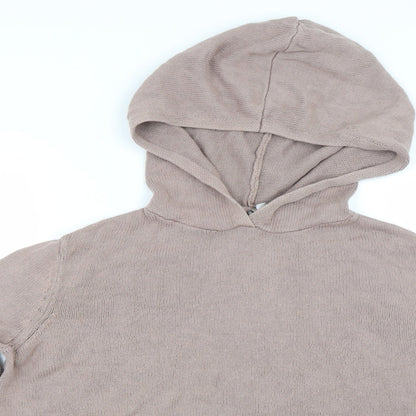 H&M Womens Brown  Knit Pullover Hoodie Size M