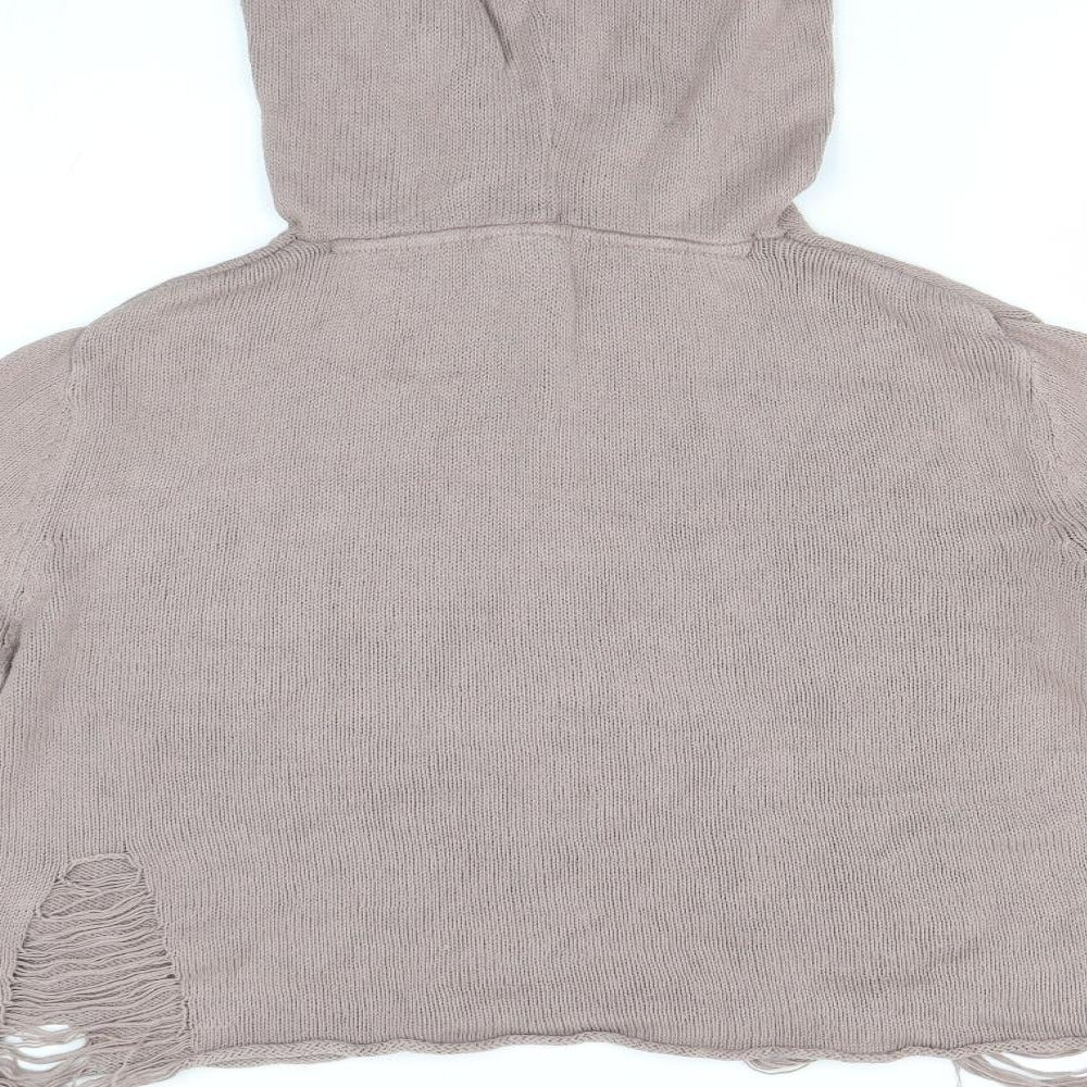 H&M Womens Brown  Knit Pullover Hoodie Size M