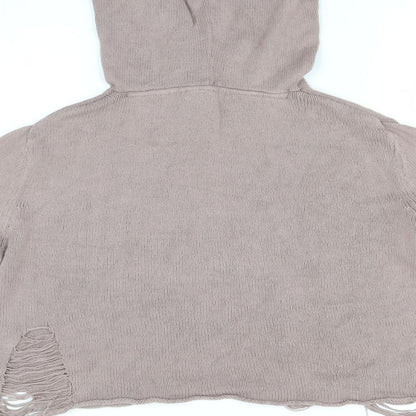 H&M Womens Brown  Knit Pullover Hoodie Size M